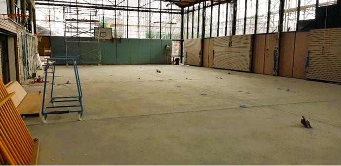 Sporthalle Feldafig in Arbeit